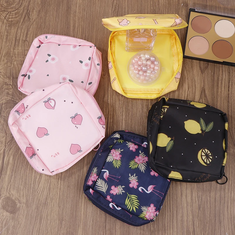 Bolsa de almacenamiento de toallas sanitarias de dibujos animados para niñas, bolsa organizadora de toallas sanitarias, bolsa de tía portátil para el período Menstrual