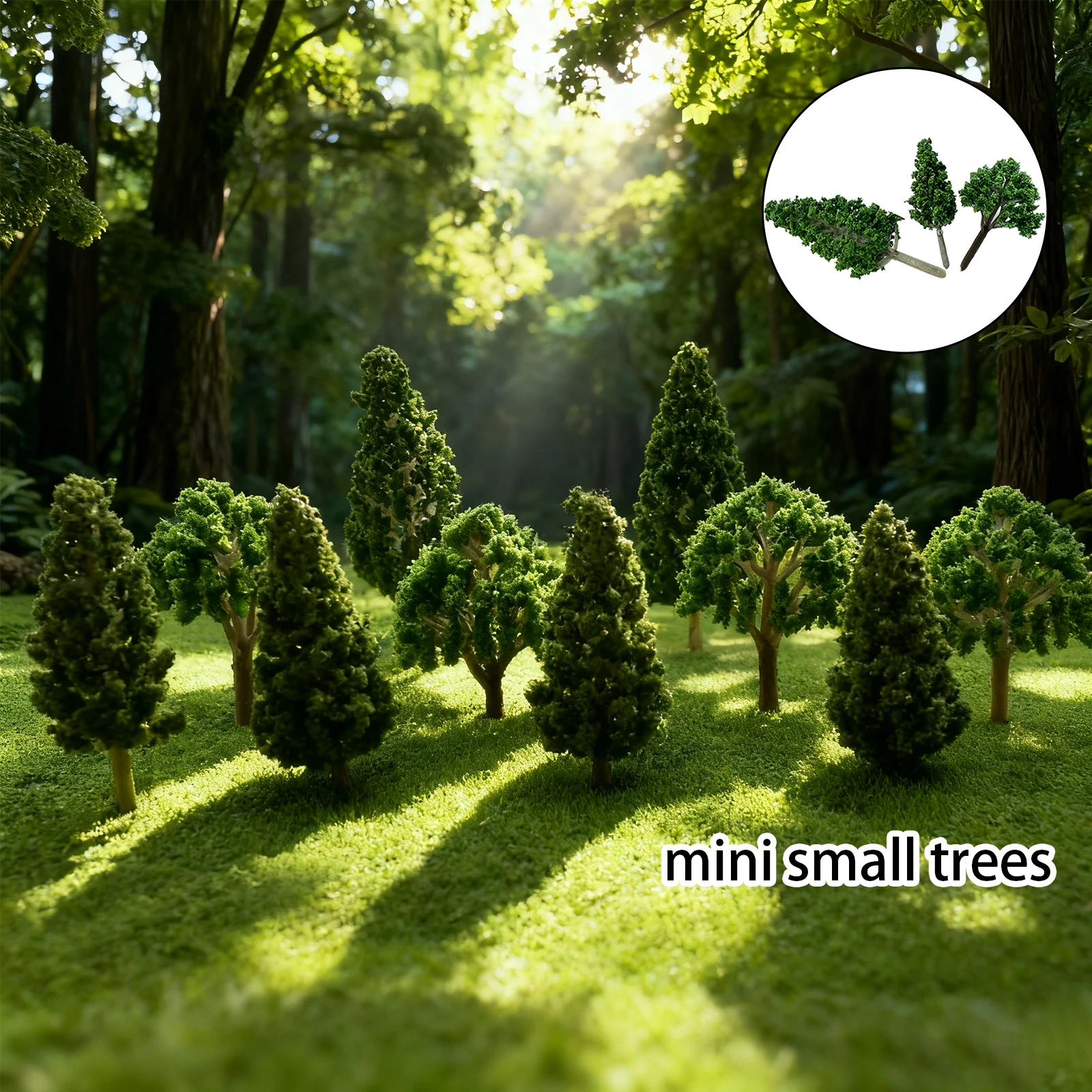 10Pcs Mixed Miniature Model Trees Fake Plant Diorama Supplies for Train Architecture Building Landscape DIY Crafts