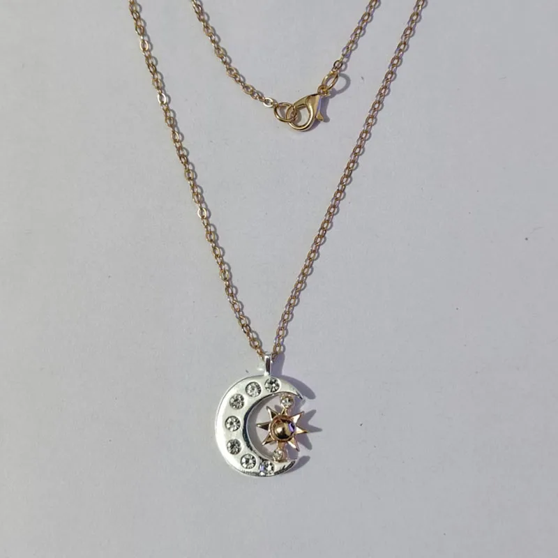 gold silver color moon star  sun pendant necklace for women man gift
