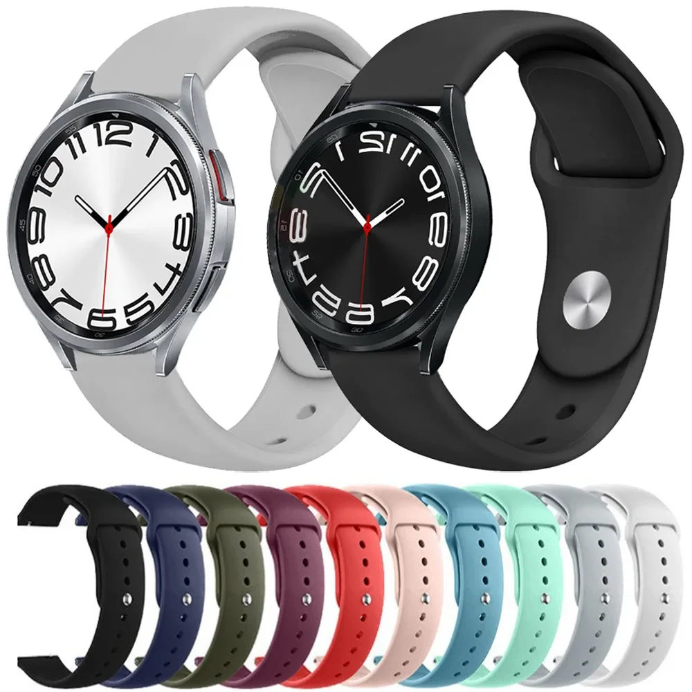 20mm Silicone Strap for Samsung Galaxy Watch 7 6 5 4 40mm 44mm Sports Replacement Wristband for Watch 6 4 Classic 43mm 47mm 46mm