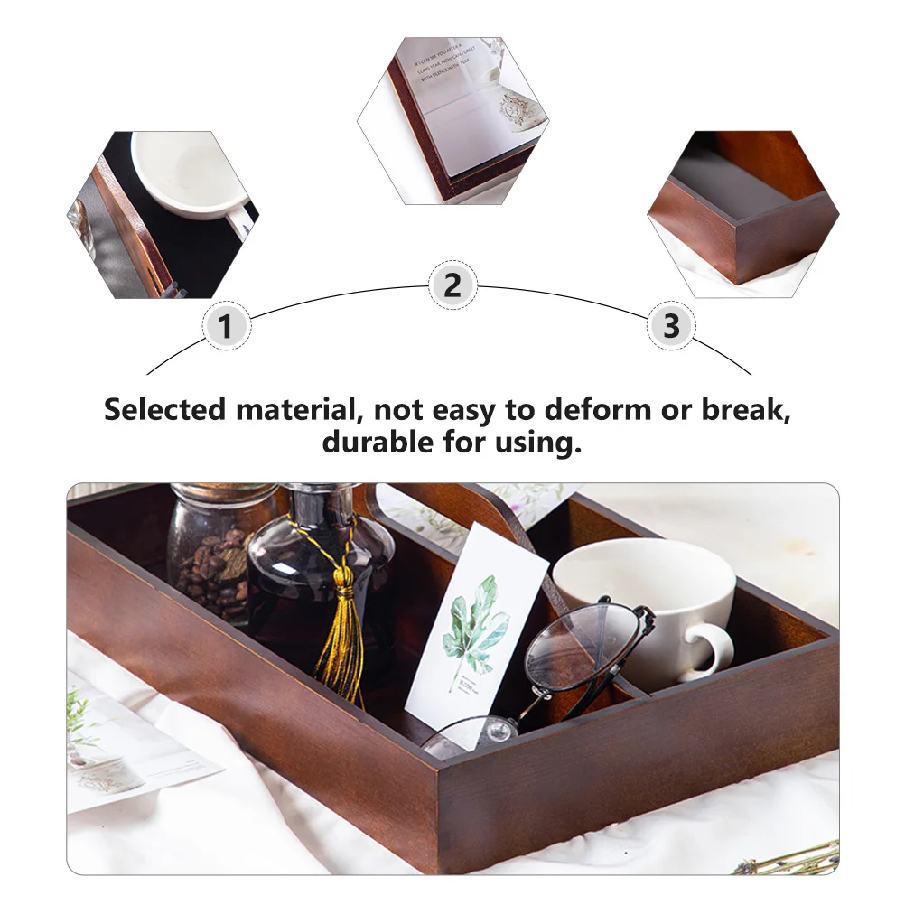 

1Pcs Practical Pine Storage Box Tray Organizer for Fork Tableware Tea Bags Seasoning Bottle Kitchen Living Desktop