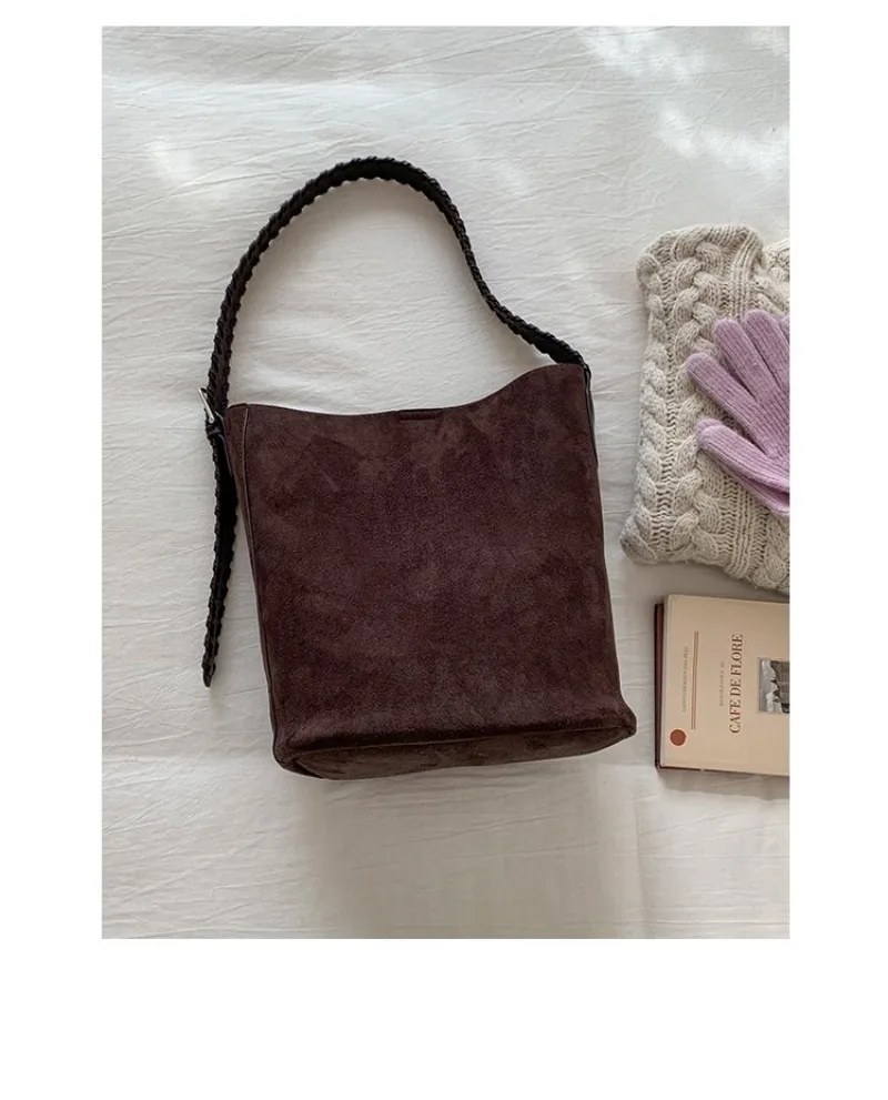 Mehrfarbige Wildleder-Schultertasche mit Verstellbarem Riemen, Lässiger Stil für Tägliches Einkaufen, Verabredungen, Pendeln und Kurzreisen – Detail 32