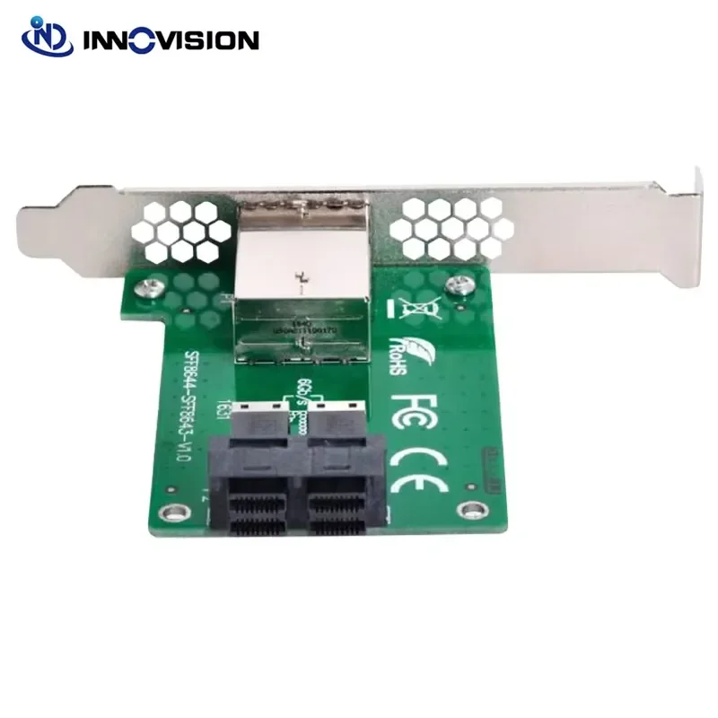 BOLRZO JBOD External Adapter Board 12GB Dual SFF 8643 36 to 8644 26 Built-in JBOD Server Mini SAS Booster Card