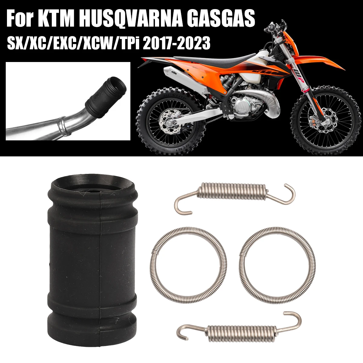 Ressort de tuyau de raccordement en caoutchouc pour moto, compatible avec KTM 250 300 EXC SX XC XCW TPI Husqvarna TC TE TEI TX 2017-2023