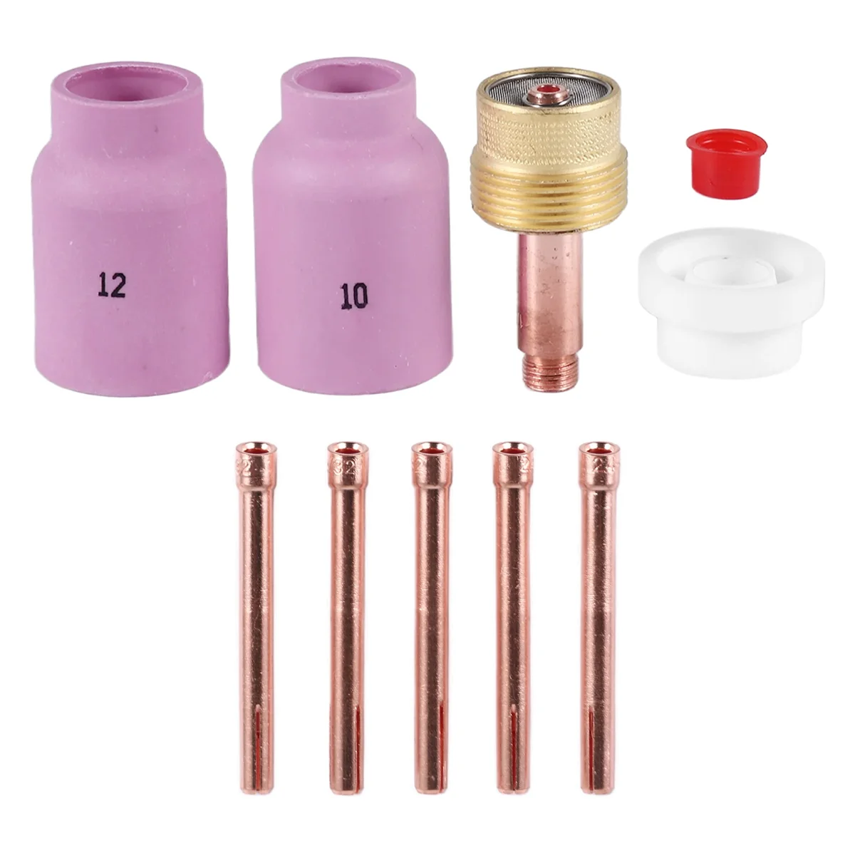 

9Pcs TIG Welding Torch Large Long Gas Lens & Alumina Cup for WP17 WP18 WP26 TIG Collet Bodies Spares Kit Accessories