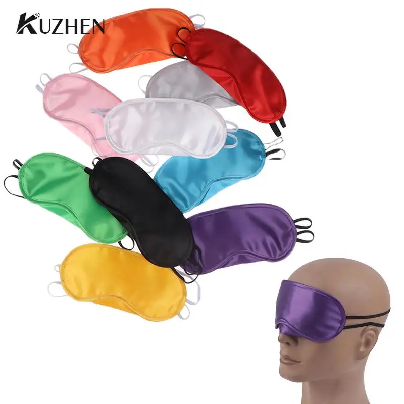 1PC Silk Eye Mask Eyeshade Cover Shade Soft Blindfold Travel Eyepatch Natural Sleeping Eye Patch Sleep Mask Women Men