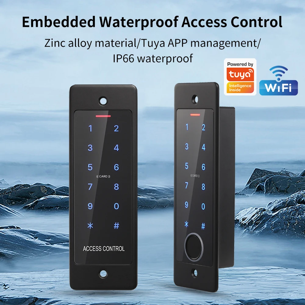 Support Tuya App WiFi Waterproof RFID Access Controller Metal Keypad Concealed Install Door Opener Biometric Access Control