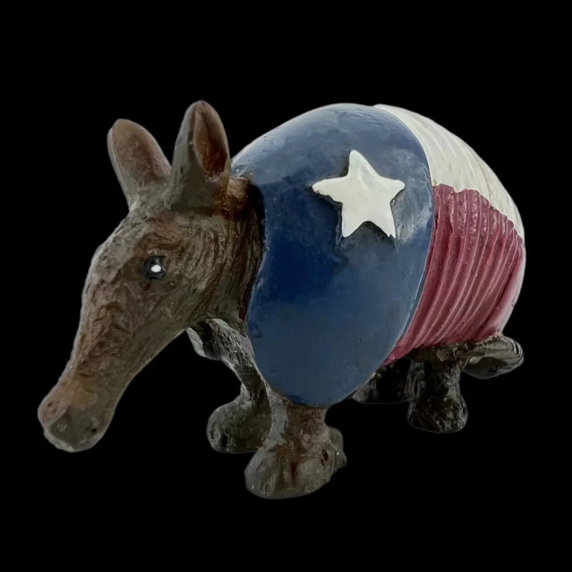 Texas State Flag Armadillo Ornament Room Decoration Souvenirs Craft Artwork 3D Resin Office Ornament