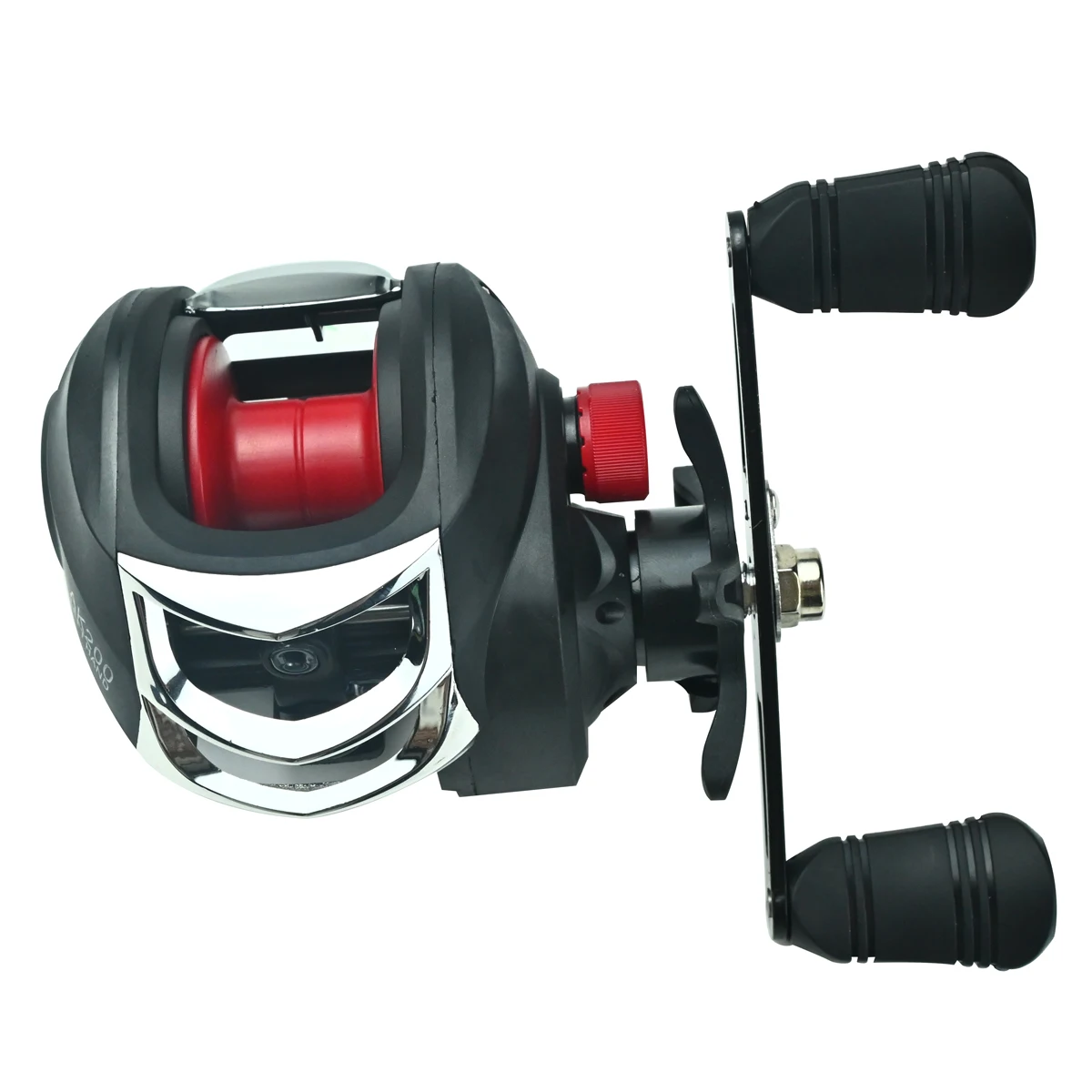 Baitcasting-Rolle, Übersetzungsverhältnis 7,2:1, maximale Bremskraft 18 LB, flache Spule, für Süßwasser- und Salzwasser-Angelrollen, Karpfenangeln. – Detail 5
