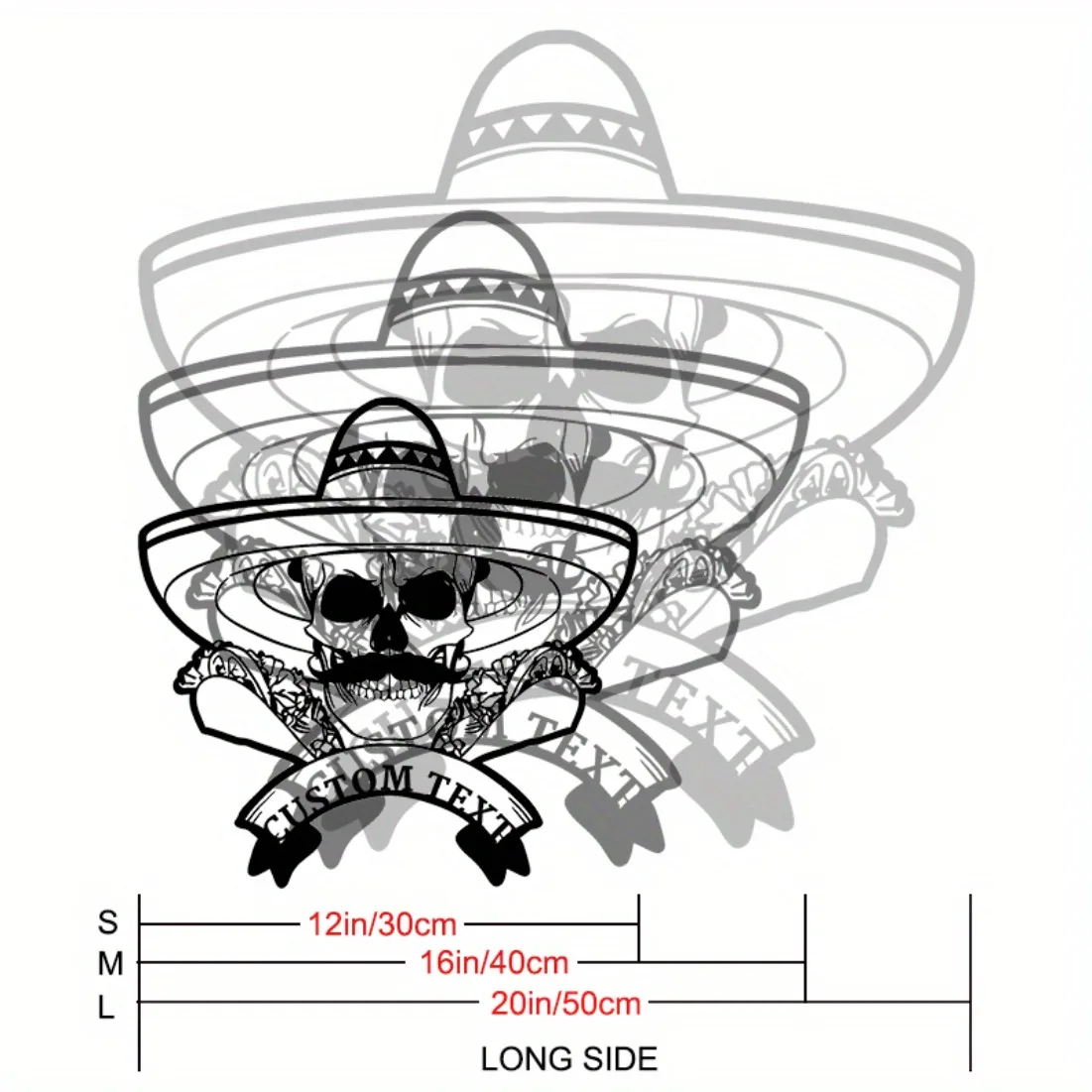 Custom Metal Wall Art - English Text Mexican Food Hanging, Personalized Taco Design Indoor/Outdoor Decor, Hot Restaurant Sign.