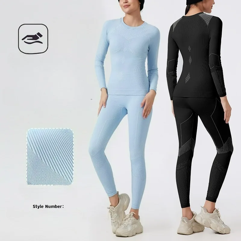 Ski Quick-drying Clothes Outdoor Mountaineering Warm Compression Function Underwear Women's Volleyball Sweat Breathable Warm Set