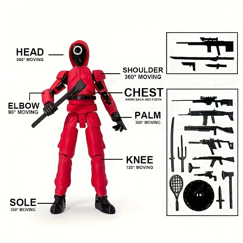 عارضة أزياء محظوظة بطباعة ثلاثية الأبعاد 13 مجموعة متعددة من ماكينة تجميع متنقلة نموذج دمية رقمية، لعبة دمية حبار ممتعة حرفية #6