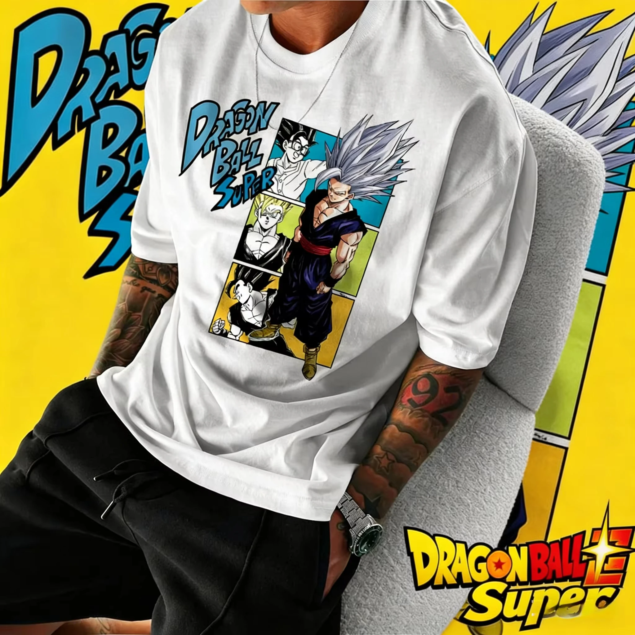 

2026 Summer Dragon Ball Retro High-Quality Cotton T-Shirt, Beast Gohan Comic Panel Print Oversized Unisex for Men Women & Kids