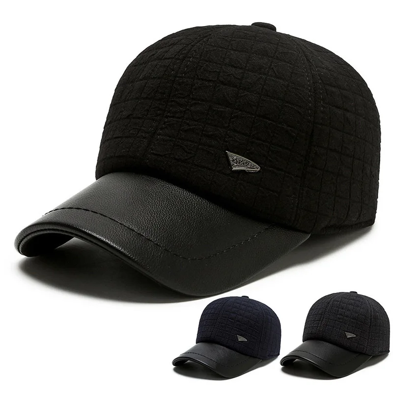 

Мужская зимняя бейсбольная кепка с защитой от холода, утепленная шапка с язычком утки, теплая хлопковая шапка, уличная Кепка для отдыха