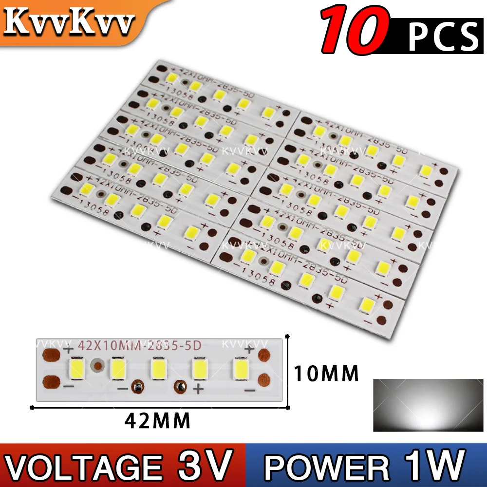 LED 3V Panel Board 1W Replacement For DIY Reading Desk Lamp Chip Emergency Light Low Voltage 6000K White Light Outdoor Plate