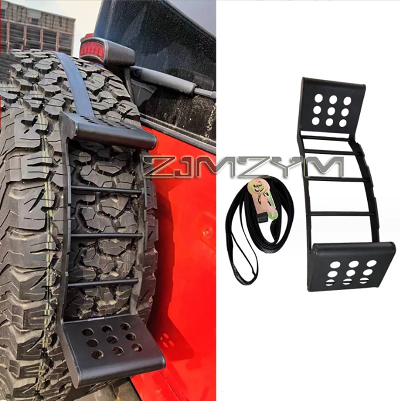 Spare Wheel Step Portable Universal Wheel Ladder Non-Slip fit for Truck, SUV, Pickup with Rope Tightener fit 24