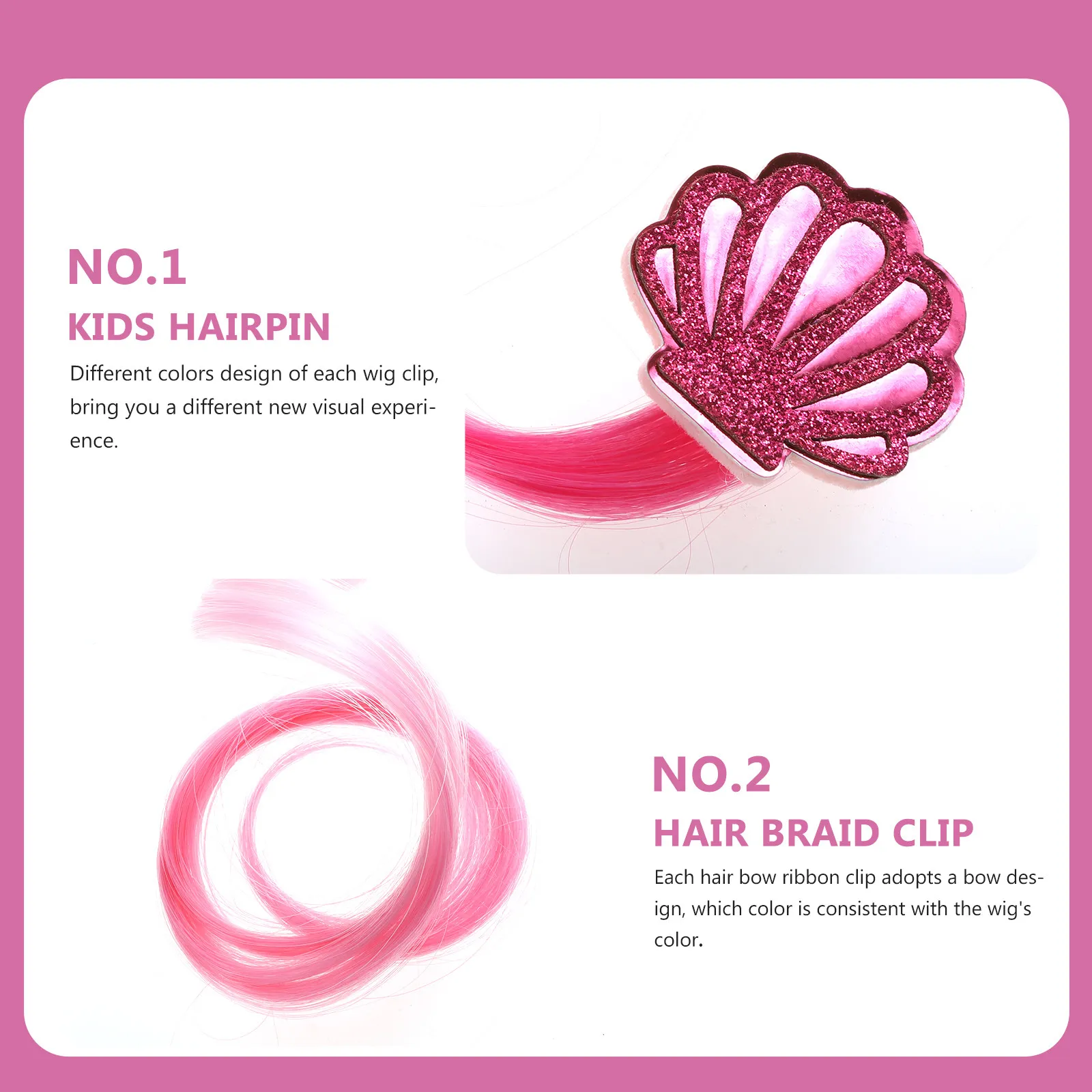 

5 пар цветных заколок-наращиваний для волос: яркие, объемные, легко сочетаются с одеждой и подходят для любых случаев, реалистичные и яркие