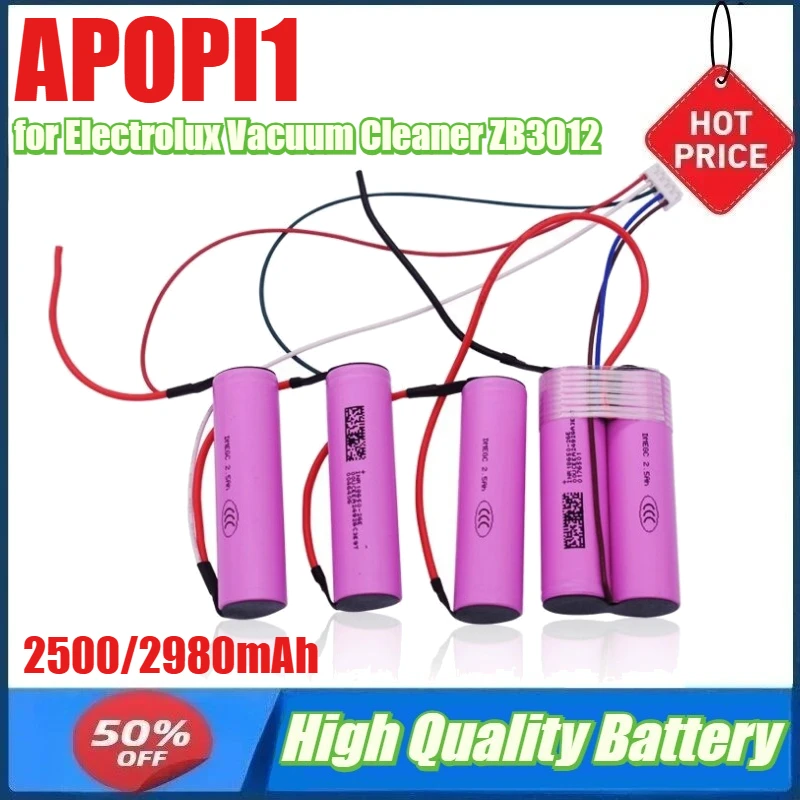 18V 2500mAh 2980mAh APOPI1 Battery for Electrolux Vacuum Cleaner ZB3012 3013 3011 Lithium Battery