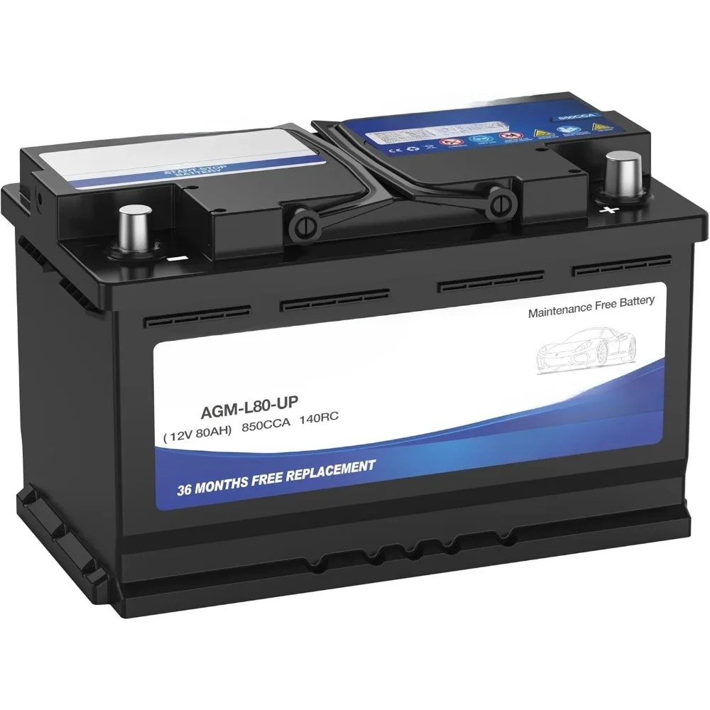 

94R Car Battery, AGM-L80-UP Maintenance Free 12V 80Ah Premium AGM Batteries H7 L4 Automotive Battery,