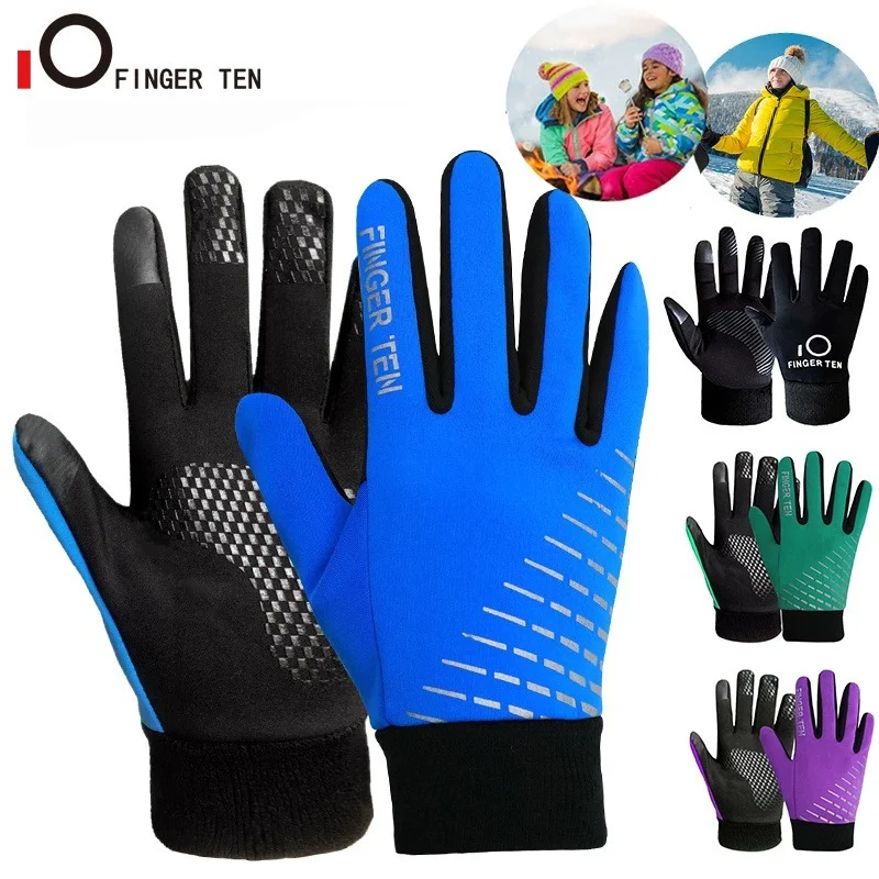

New Thermal Soft Warm Winter Gloves Kids Waterproof Running Cycling Glove for Boys Girls Colors Size S M L XL Drop Shipping
