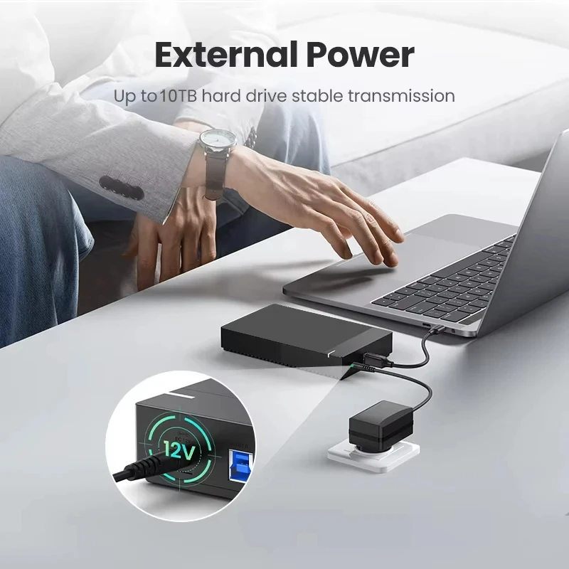 3.5 inch HDD Case USB 3.0 to SATA External Hard Drive Reader Support 10TB Hard Drive Enclosure High Speed Adapter for PC Lapop