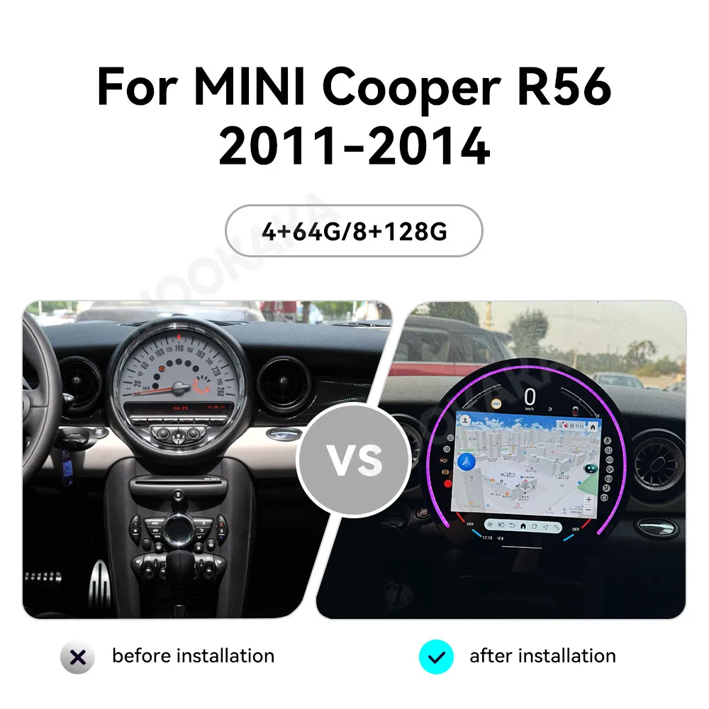 For MINI Cooper R56 2011-2014 Android Car Radio Multimedia Video Wireless Carplay Autoradio Stereo GPS Navigation Head Unit