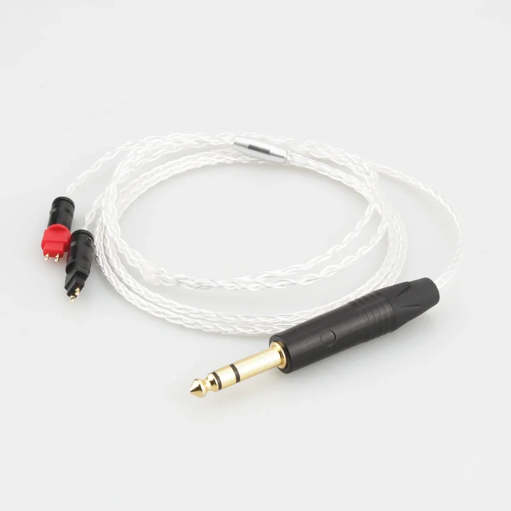 6.35mm Plug 8Cores OCC Silver Plated Headphone Upgraded Cable BALANCED XLR Cable for HD650 HD600 HD660s HD6XX