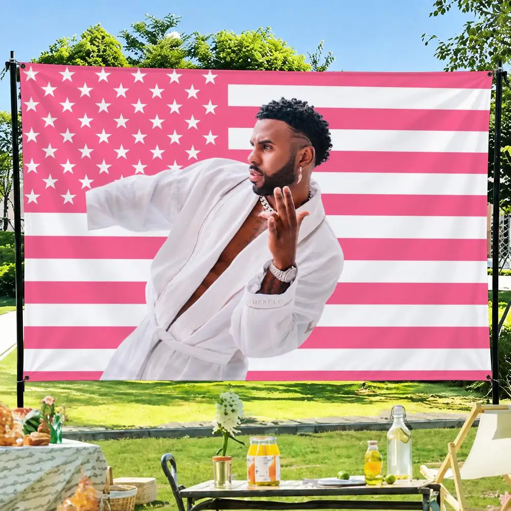 Singer American Pop RnB Dance Music J-Jason Derulo Flags Banner Decor for Bedroom,Garden,Party,Club,Indoor Outdoor, Fan Gift