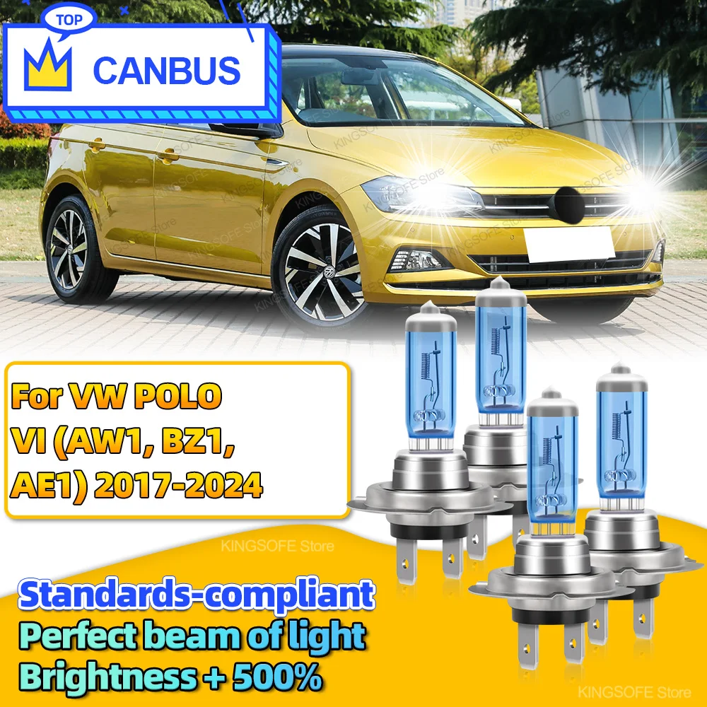 2/4Pcs Halogen Headlight Bulbs 100W Super Bright Canbus Car Lamp Fit For VW POLO 6 AW1 BZ1 AE1 2017 2018 2019 2020 2021 22 2024