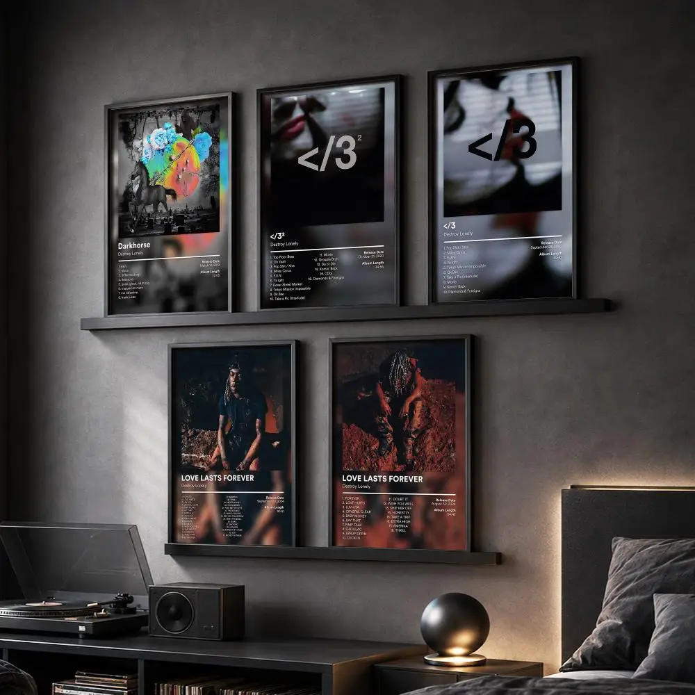 Image of D-Destroy Lonely Rapper Painting Kalligraphie-Leinwand-Poster, Flur, Schlafzimmer, Wohnzimmer, Hausbar, Dekoration, Innenwand