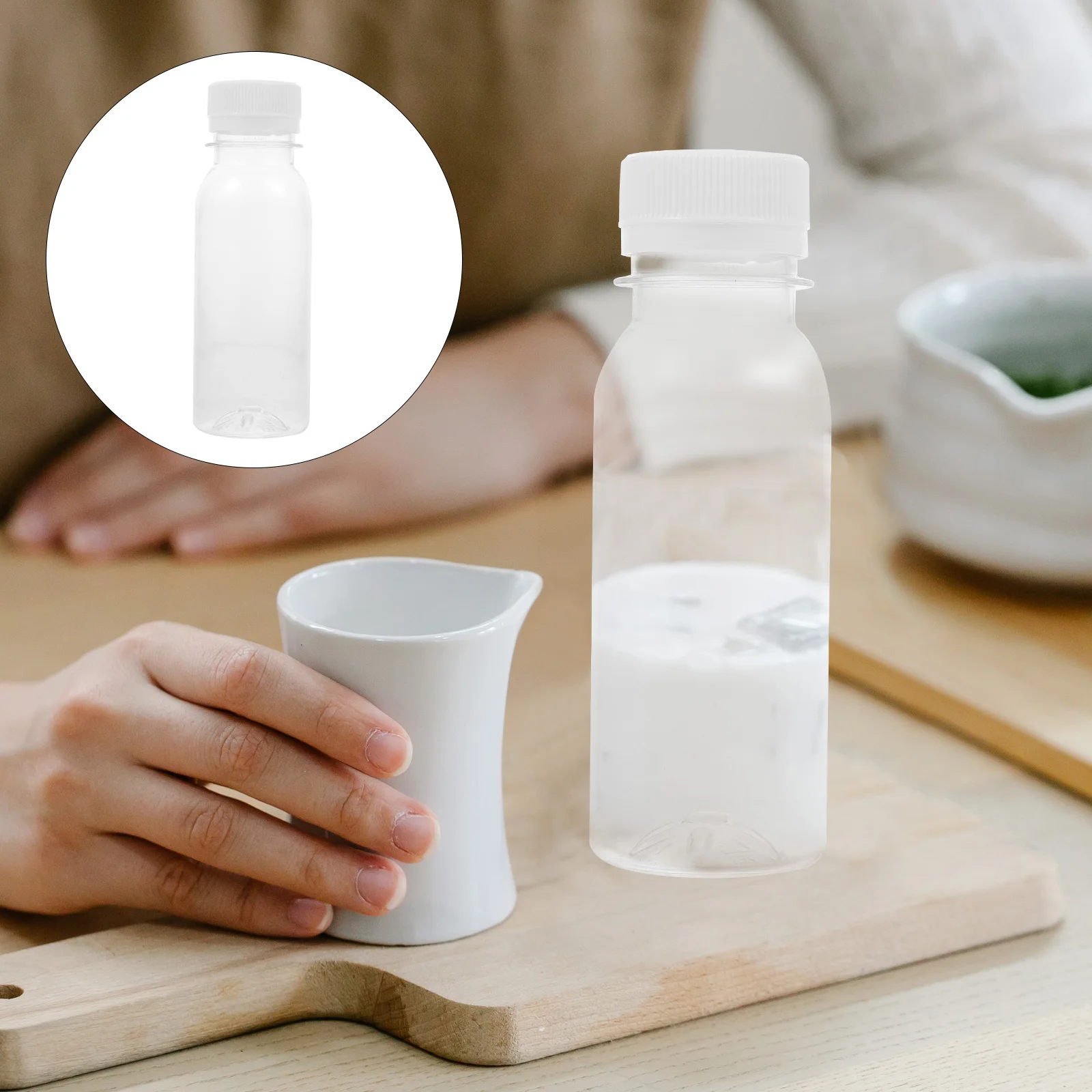 6 Pcs 100ml Transparent Bottles Reusable Juice Storage Leak Proof Portable Plastic Drink Containers Safe Material