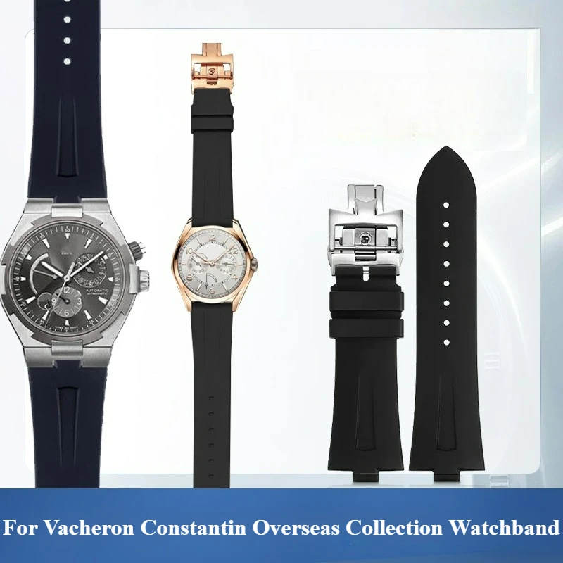 Bracelet de montre en caoutchouc fluoré pour Vacheron Constantin, Collection à l'étranger P47040 47450 49150, accessoires de montre originaux pour hommes, 8.5x25mm