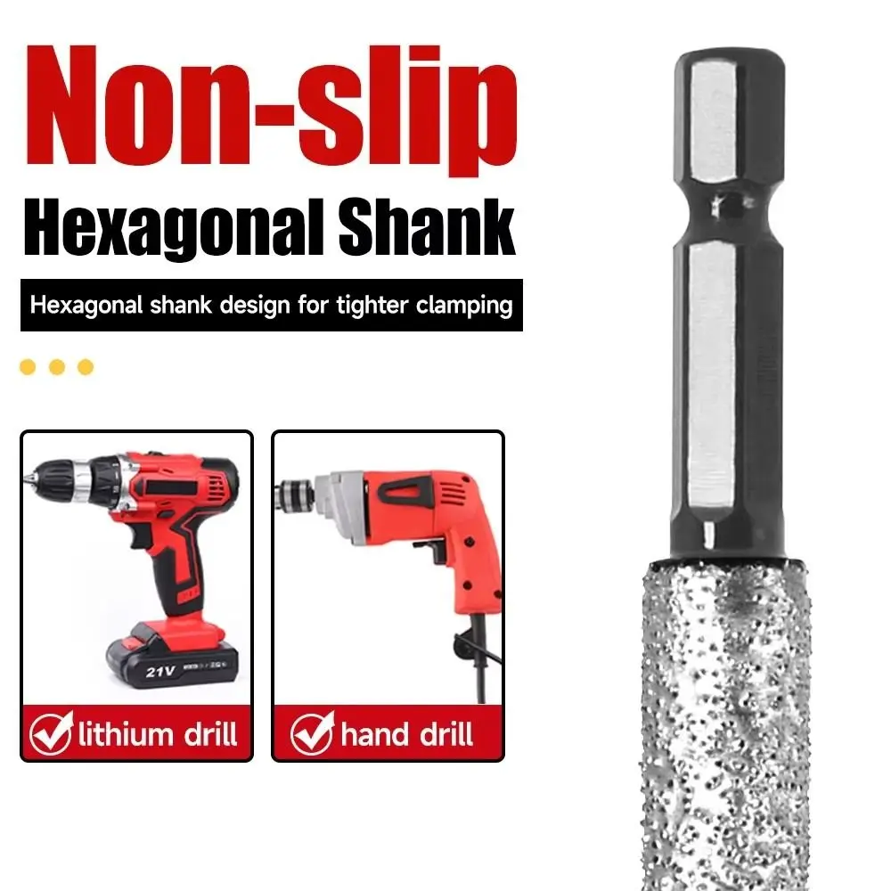 

6/8/10/12mm Diamond Drill Bit Granite Ceramic Dry Ceramic Tile Hole Saw Hexagonal Shank Hand Tool for Drilling and Grinding
