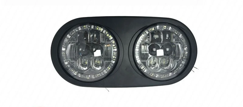 

Дорожные скользящие светодиодные фары для Harley, двойные фары, 5,75-дюймовые светодиоды с двойной головкой и позиционными огнями