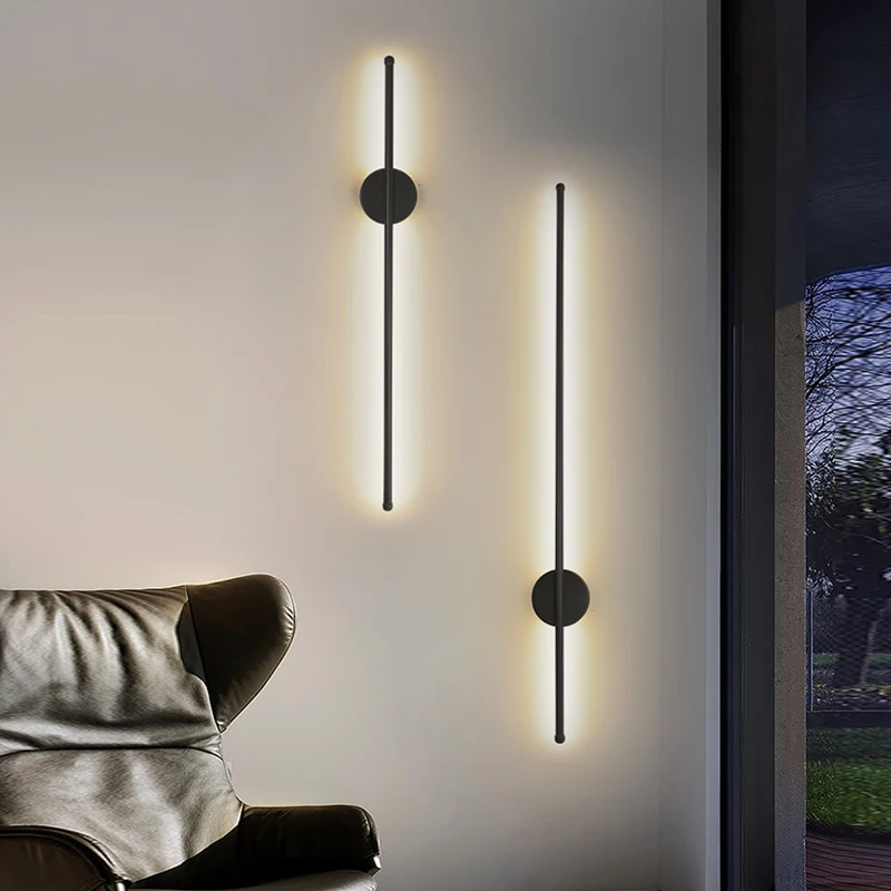 Long Strip LED Wall Lights Fxitures for Bedroom Living Indoor Lighting LED Wall Lamps Wall Sconce for Aisle Entrance Black Gold