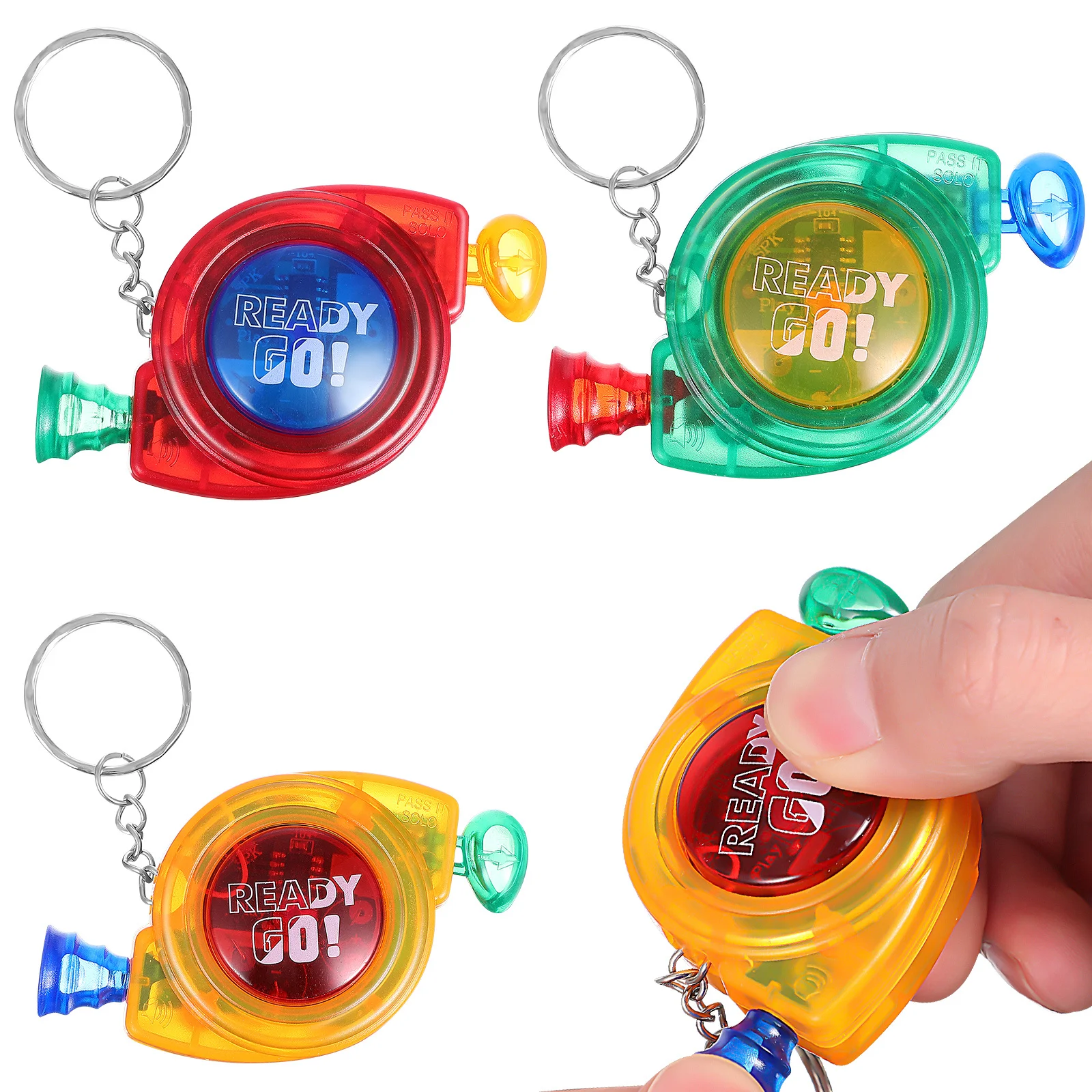 3 pcs Handheld Game Console Mini Electronic For Kids Keychain Pendant Party Favors Gift Reaction Training Memory Rhythm Game