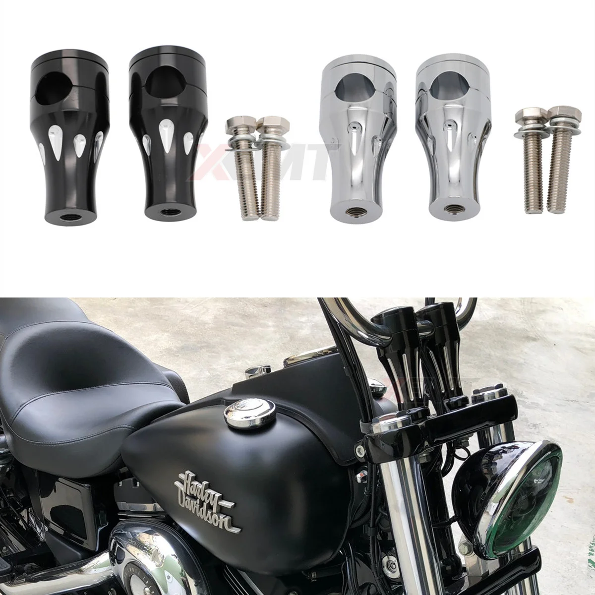 

1" 25MM Motorcycle Accessories Handlebar Risers For Harley Honda Yamaha Kawasaki Suzuki Custom Chopper Bobber