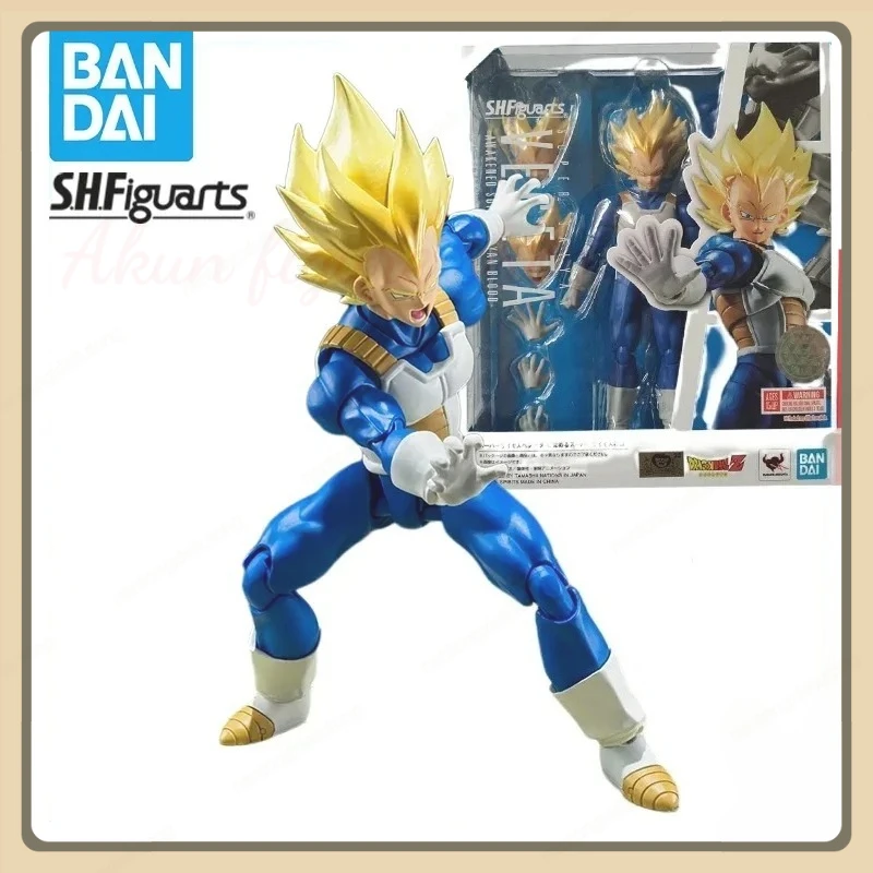 En Stock Bandai Dragon Ball S.H.Figuarts Super Saiyan sangre Vegeta figura despertada Anime modelo de acción figuras Brinquedos Juguetes