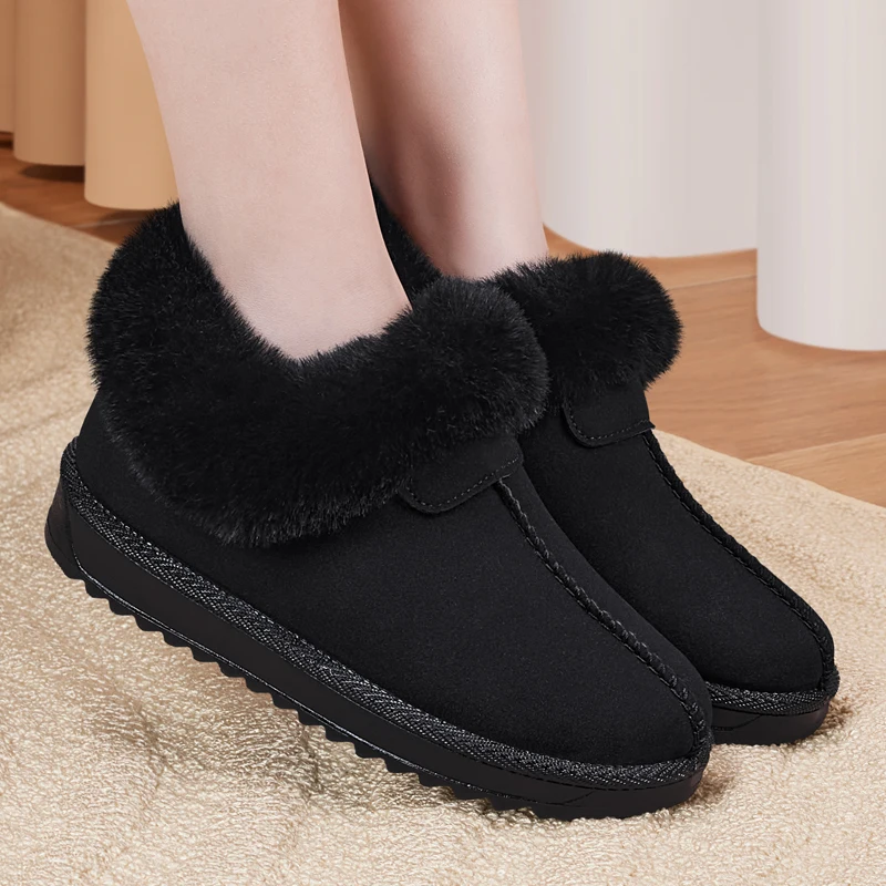 Brand Women's Shoes Australian Boots Round Toe  Clogs Platform Plush Flat Heel Boots-Women Winter Footwear Fashion Snow Lolita F