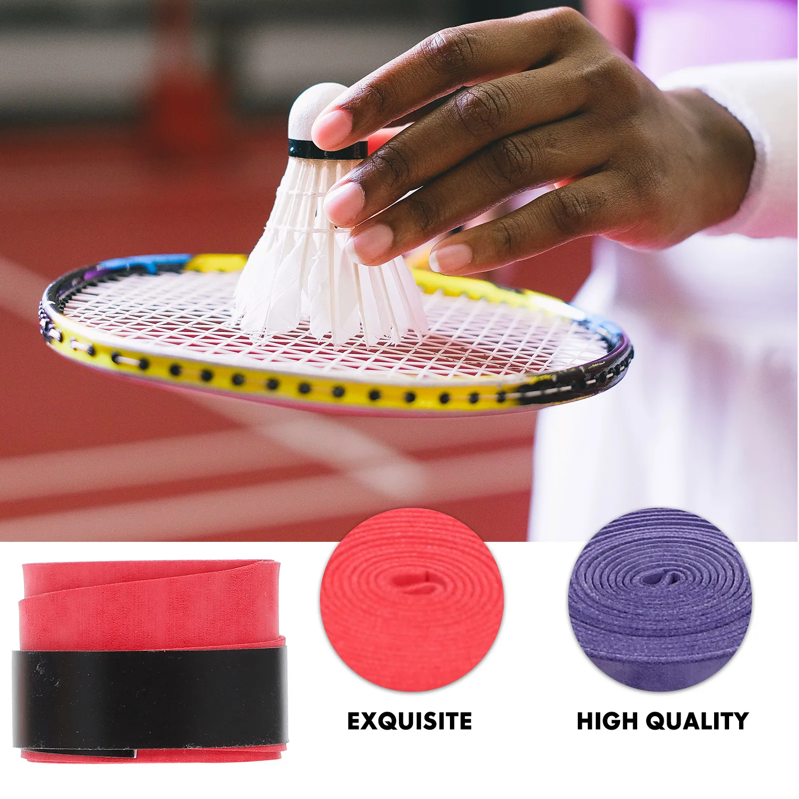 

5Pcs Anti-Slip Racket Overgrips Sweat Absorbent Band Durable Tennis Badminton Grip Tape Racket Grip Tape Tennis Sweatband