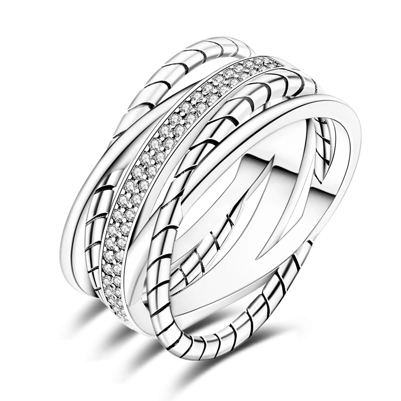 Women's 925 Sterling Silver Wedding Ring, Elegant Design