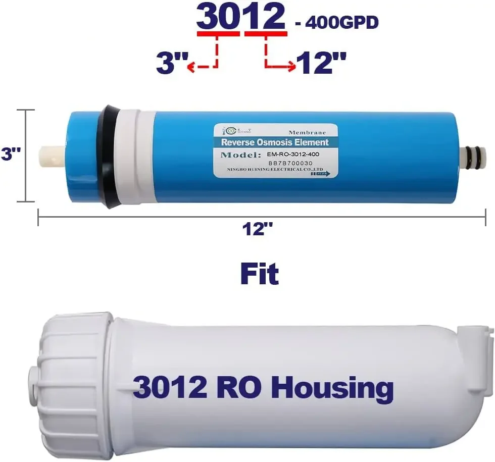 400GPD RO Membrane Reverse Osmosis Water Filter Drinking Water Filtration System Household Under Sink Water Purifier