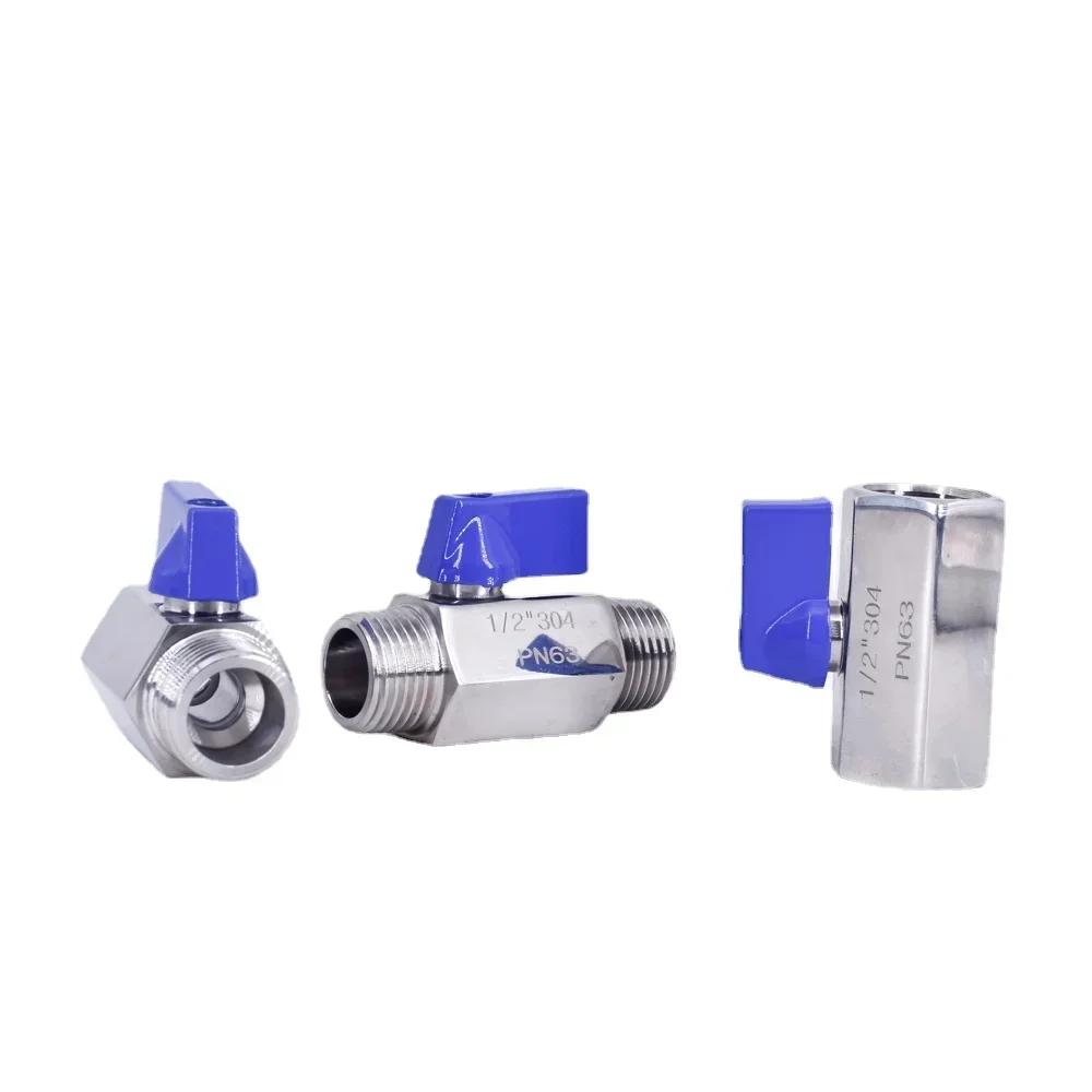 1/8 "1/4" 3/8 "1/2" 3/4 "1" BSP NPT żeński męski Mini sanitarny zawór kulowy SUS 304 316L stal nierdzewna Homebrew — zdjęcie 3