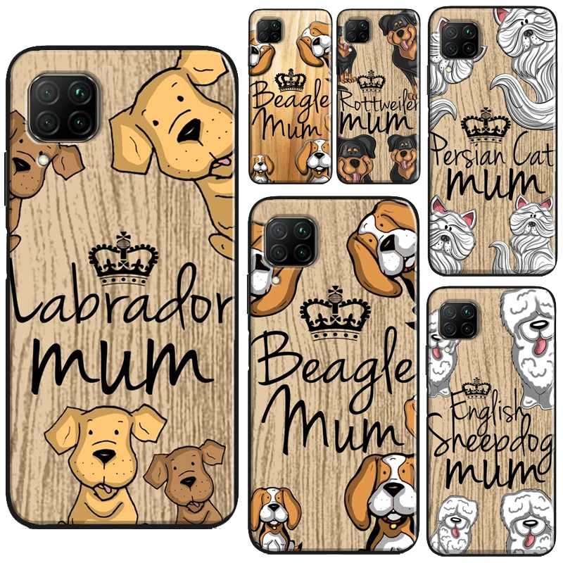 Rottweiler Labrador Beagle Mum For Huawei Honor X8a X7a X9a X8 50 70 90 Lite Magic5 Pro P20 P30 P40 P50 P60 Nova 9 5T Case