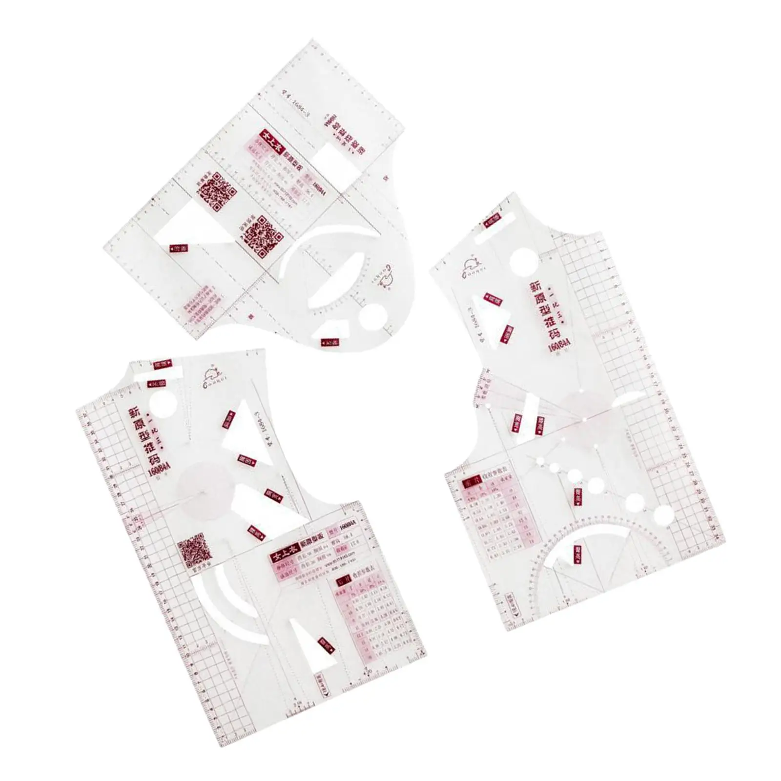 Sewing Ruler Set Transparent Multifunctional Plastic Tailoring Measuring Tool for Garment Craft and DIY Fabric Projects