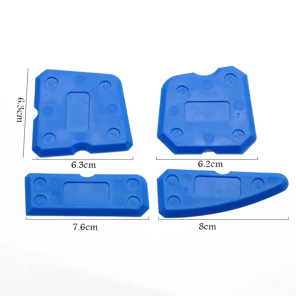 AEE8-4 Pcs Silicone Sealant Spreader Profile Applicator Tile Grout Tool Home Help