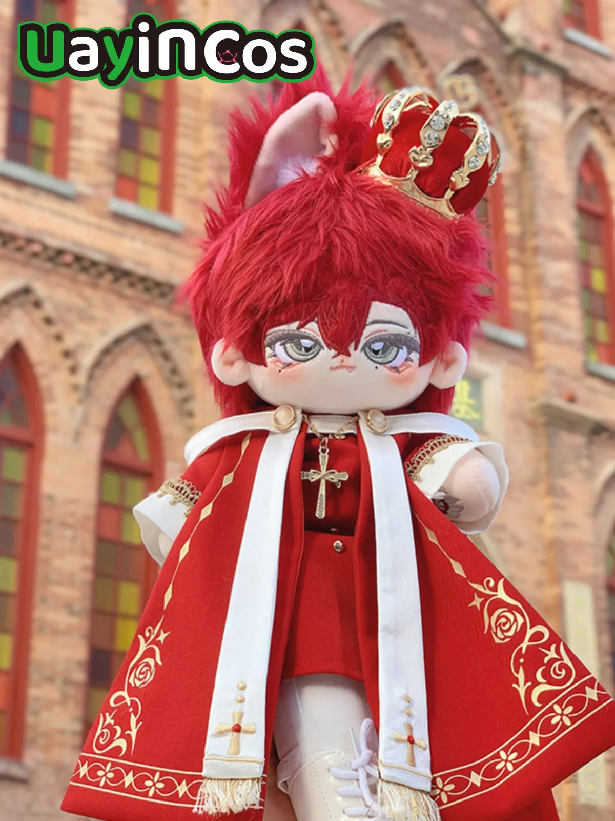 20cm 30cm Doll Clothes Vampire Prince The Pope Red Crown Cross Necklace Cloak Suit Plushies Plush Doll Accessories Anime Toy Kid