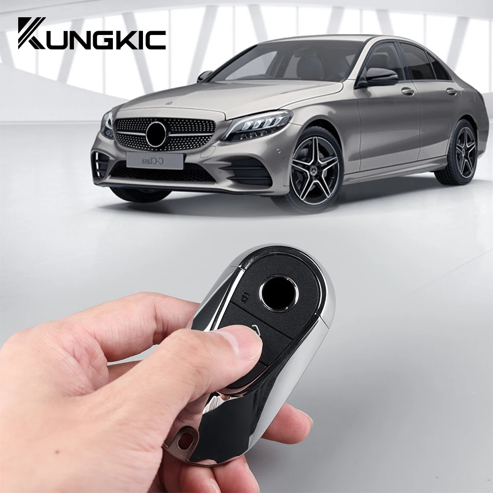 for Mercedes Benz 2022 2023 C S Class W206 W223 S350 C260 C300 S400 S450 S500 Key Shell Trim Silver Car Remote Key Case Cover