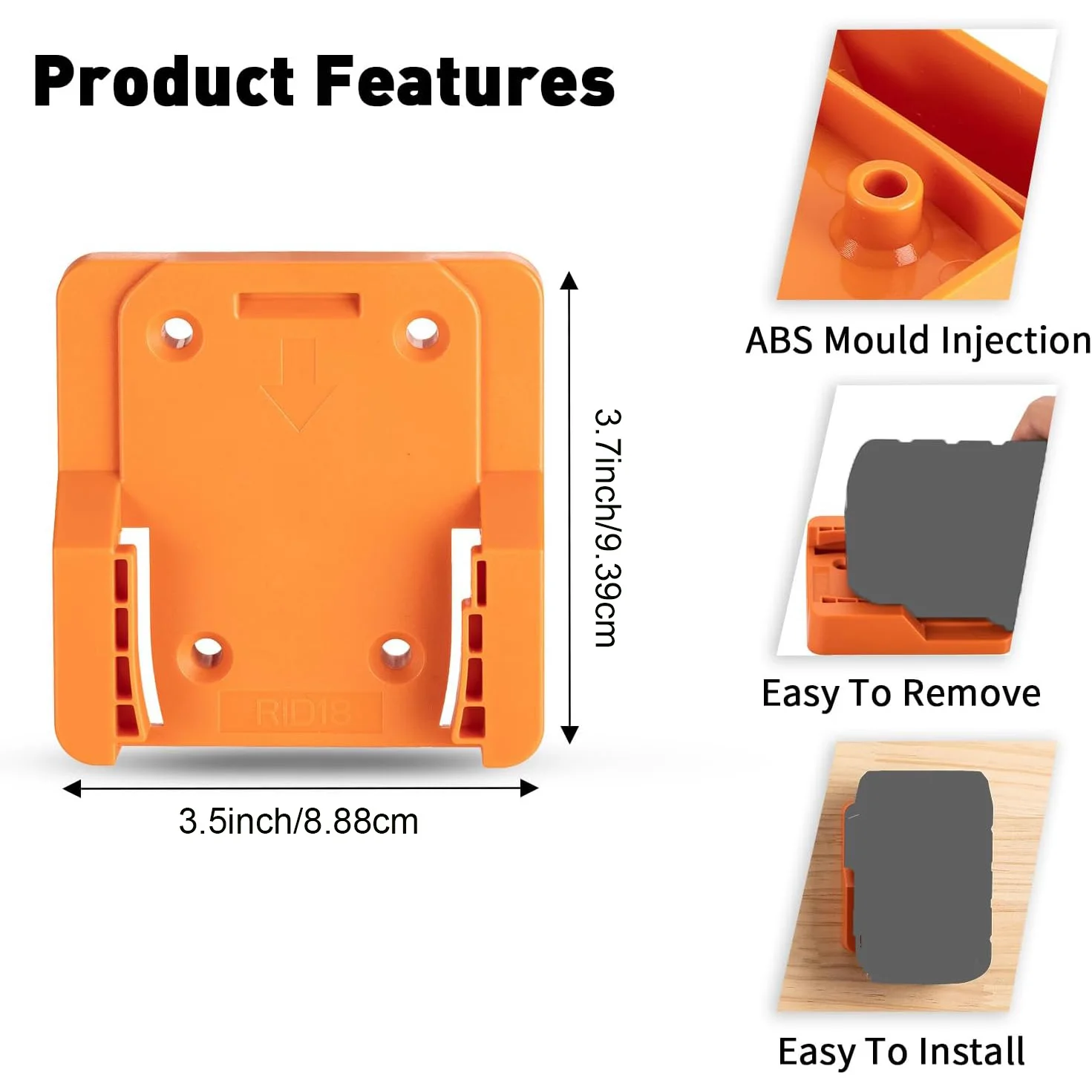 5Pcs Battery Holder Compatible for Ridgid 18V Battery Wall Mount Battery Storage for Work Van, Shelf, Toolbox