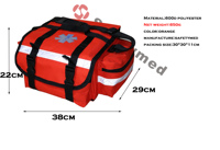 Heavy Duty Material Professional Empty Orange Trauma First Aid Bag  for Paramedics and Emergency Medical Supplies Kit